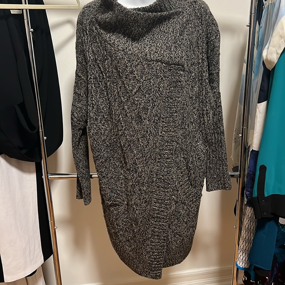 Cozy Black & Grey Snap Cardigan
